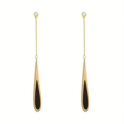 Black Teardrop Dangle Earrings