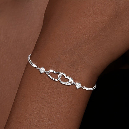 Interlocking Heart Crystal Bracelet