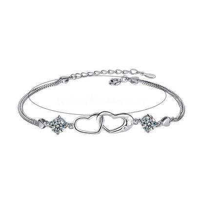 Interlocking Heart Crystal Bracelet