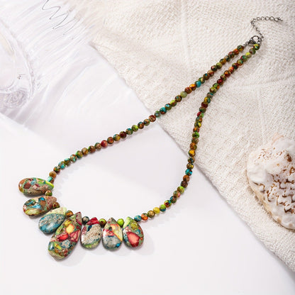 Colorful Mosaic Pebble Necklace