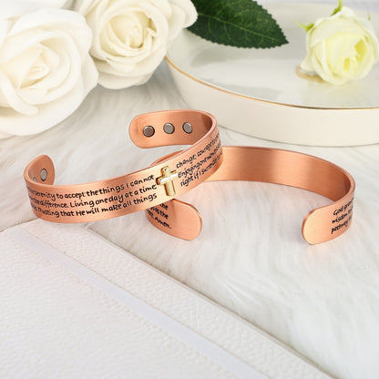 Engraved Cross Cuff Bracelet