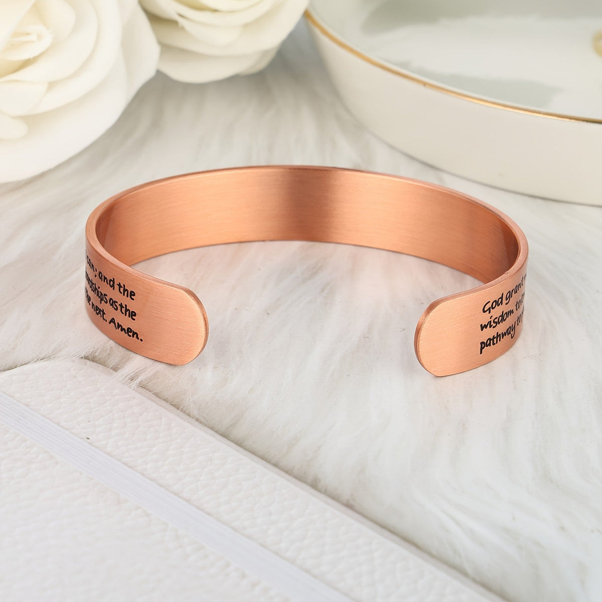 Engraved Cross Cuff Bracelet