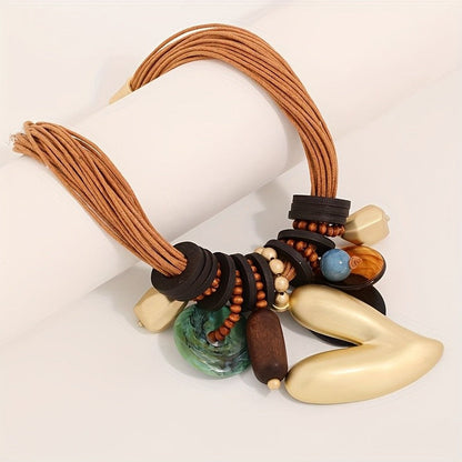 Mixed Bead Heart Statement Necklace