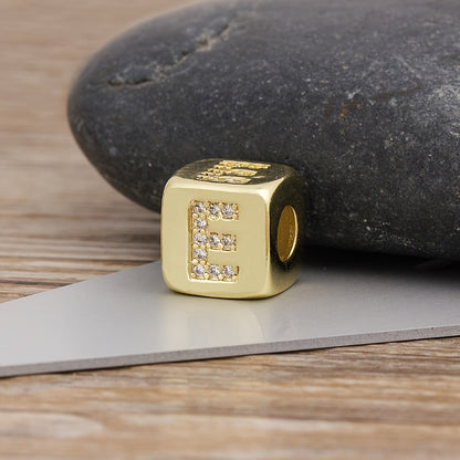 Crystal Initial Cube Necklace