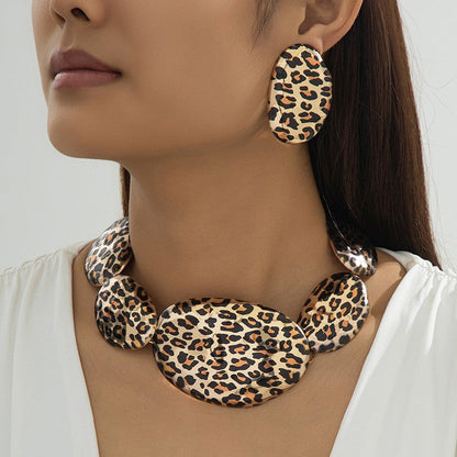 Leopard Oval Jewelry Set