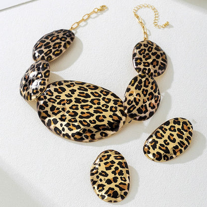 Leopard Oval Jewelry Set