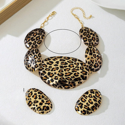 Leopard Oval Jewelry Set