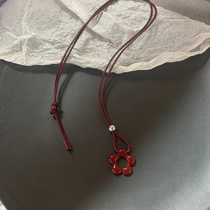4pc Resin Flower Pendant Necklace Set