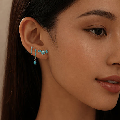 Turquoise Flower Earring Set