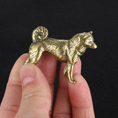 Textured Brass Dog Figurine