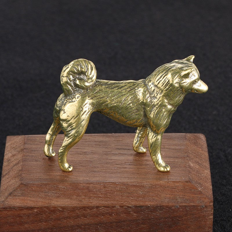 Textured Brass Dog Figurine