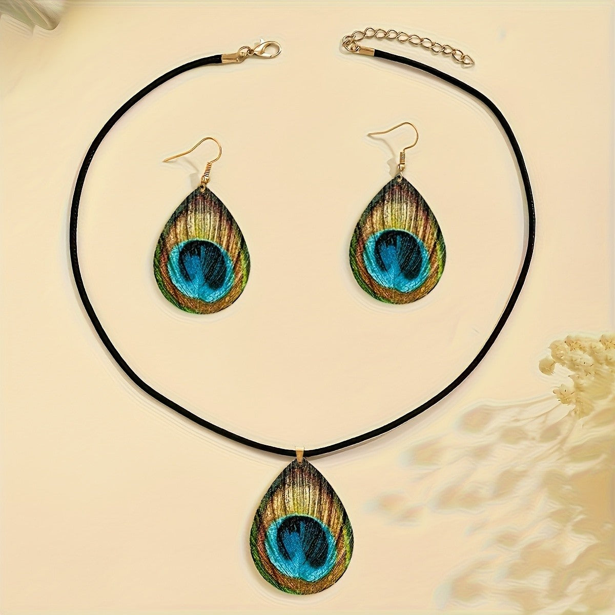 Peacock Eye Teardrop Jewelry Set
