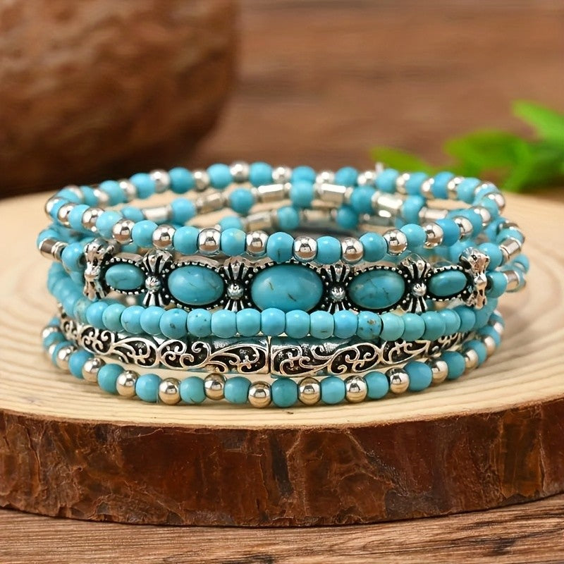 Turquoise Beaded Bracelet Set