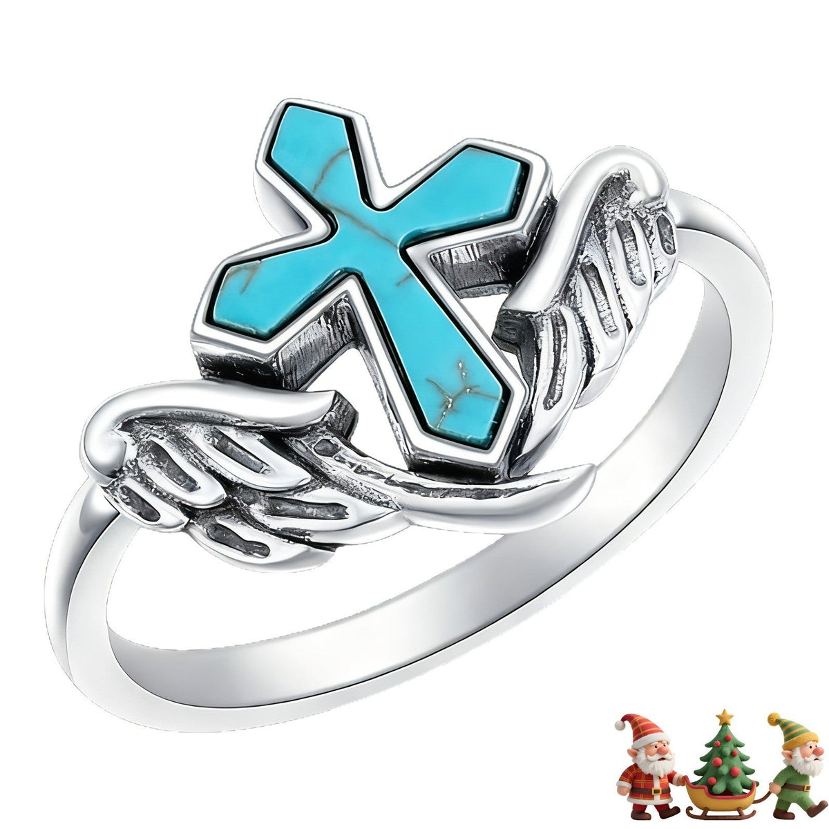 Turquoise Cross Wing Ring