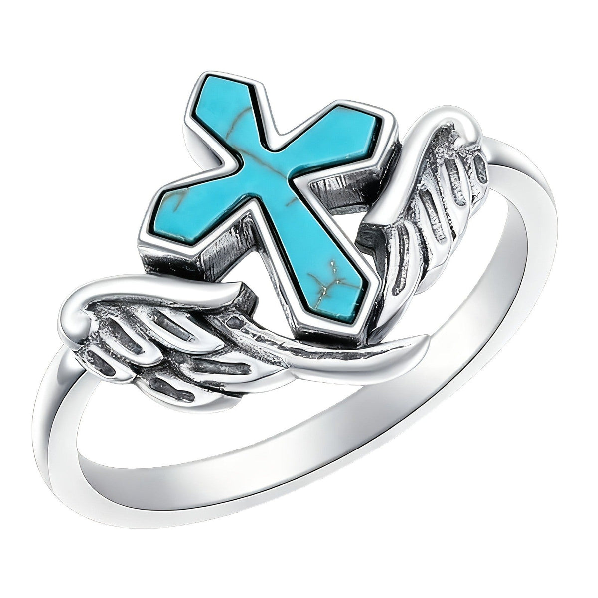 Turquoise Cross Wing Ring