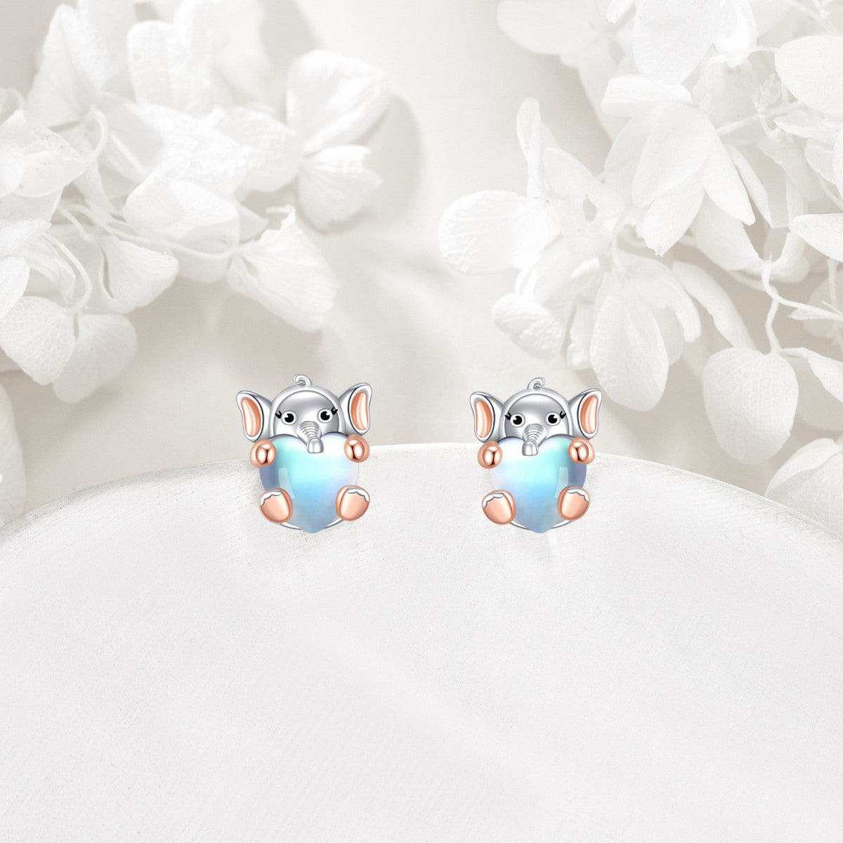 Blue Elephant Stud Earrings