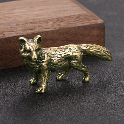 Vintage Brass Fox Figurine