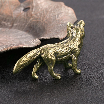 Vintage Brass Fox Figurine