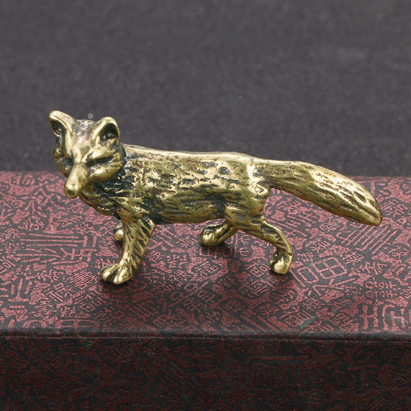 Vintage Brass Fox Figurine