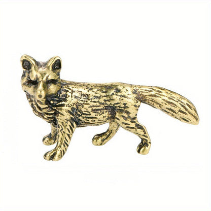Vintage Brass Fox Figurine
