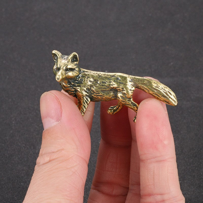 Vintage Brass Fox Figurine