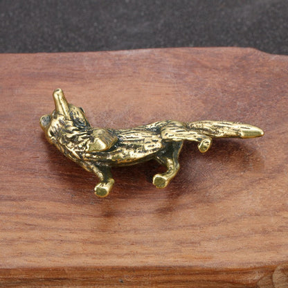 Vintage Brass Fox Figurine