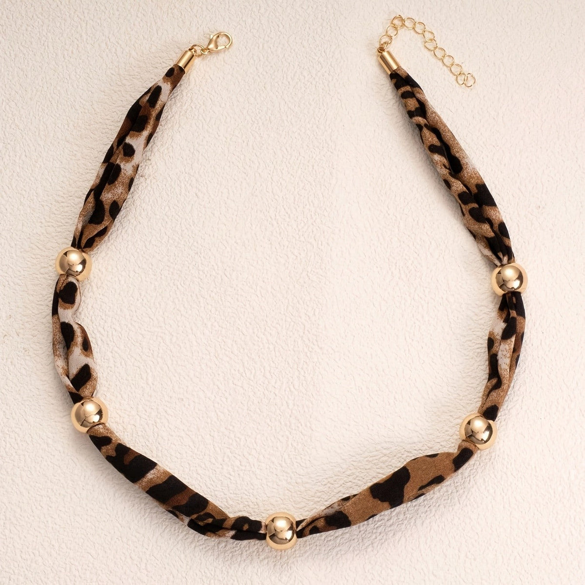 Leopard Print Beaded Necklace