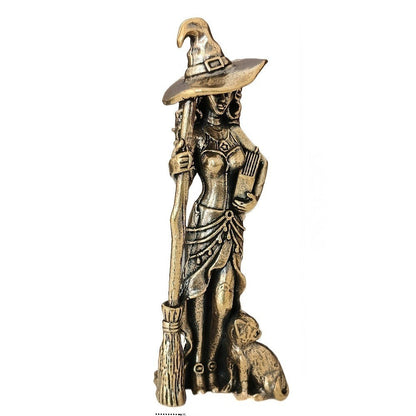 Witch & Cat Figurine