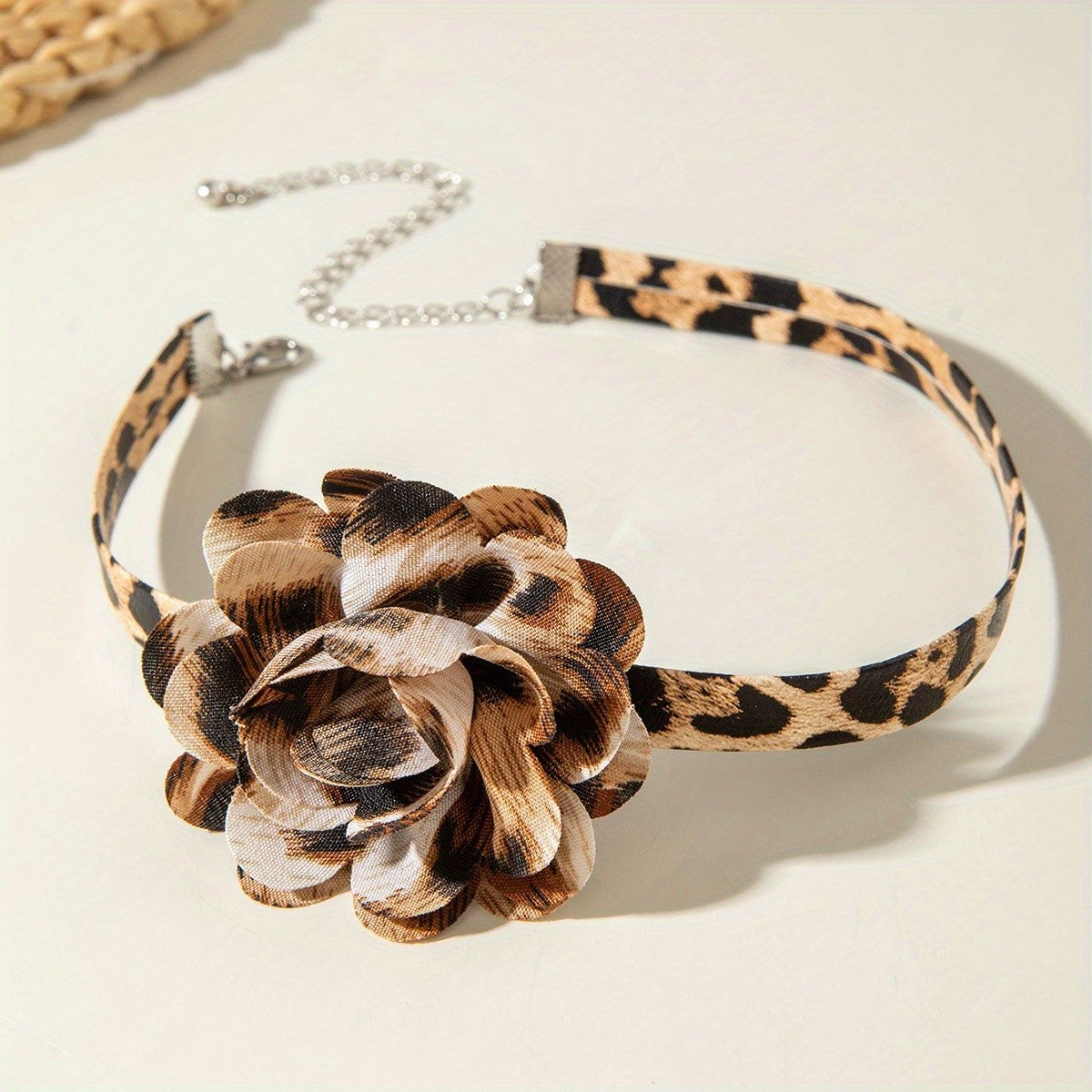 Leopard Floral Choker Necklace