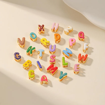 Colorful Enamel Bubble Letter Necklace