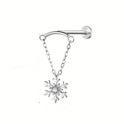 Snowflake CZ Chain Dangle Earring
