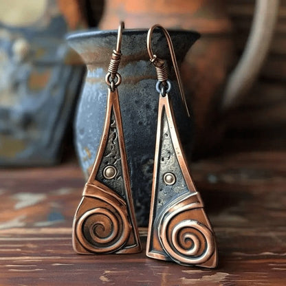 Spiral Triangle Earrings