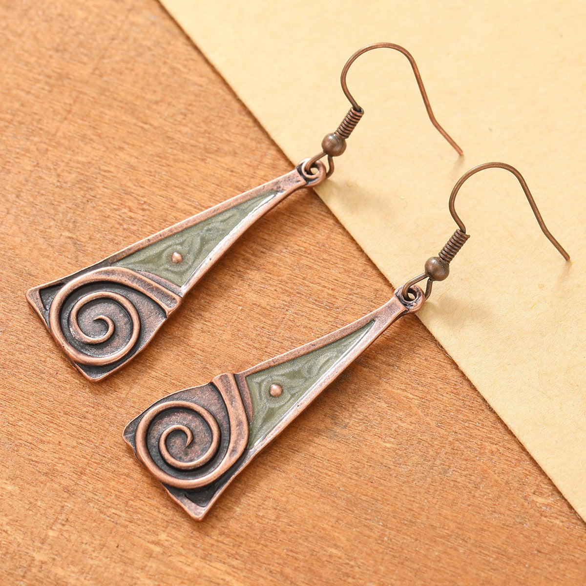 Spiral Triangle Earrings
