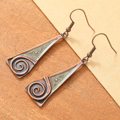 Spiral Triangle Earrings