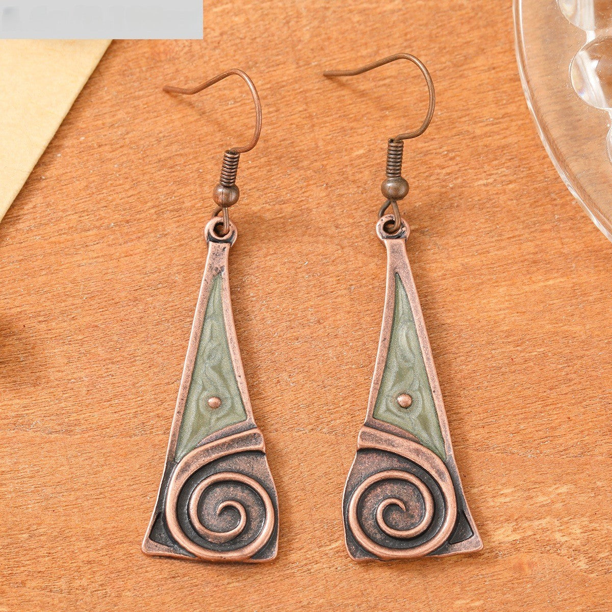 Spiral Triangle Earrings