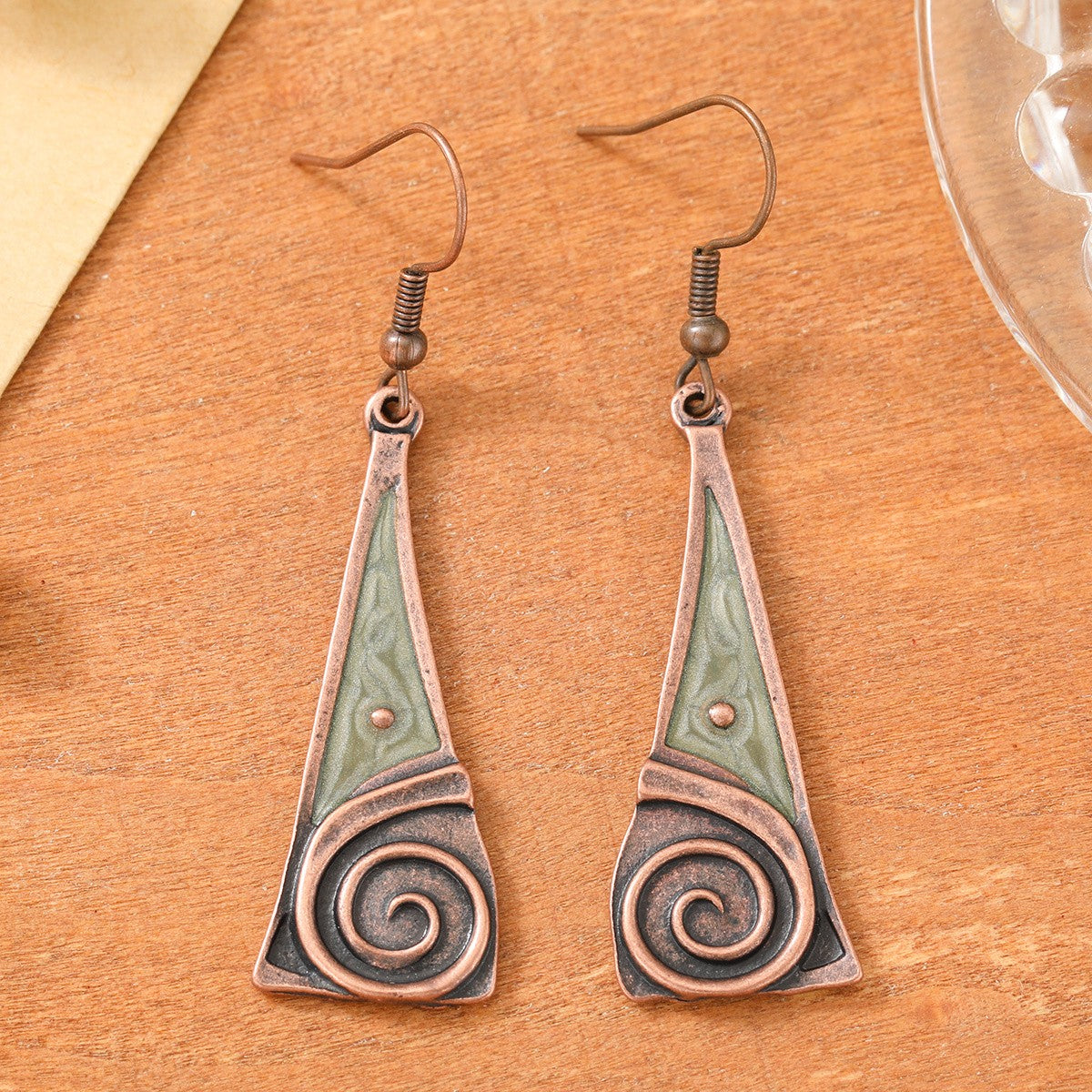 Spiral Triangle Earrings