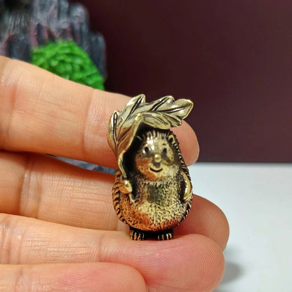 Hedgehog With Leaf Ornament