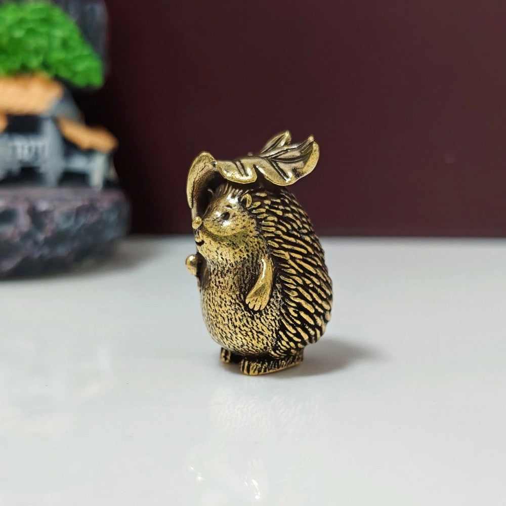 Hedgehog With Leaf Ornament