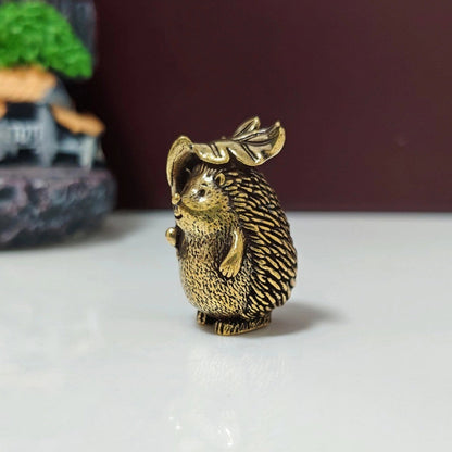 Hedgehog With Leaf Ornament