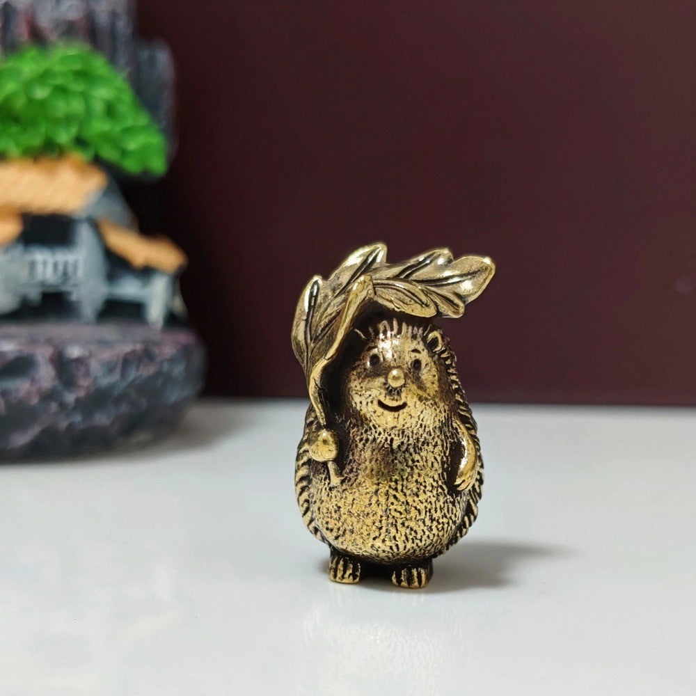 Hedgehog With Leaf Ornament