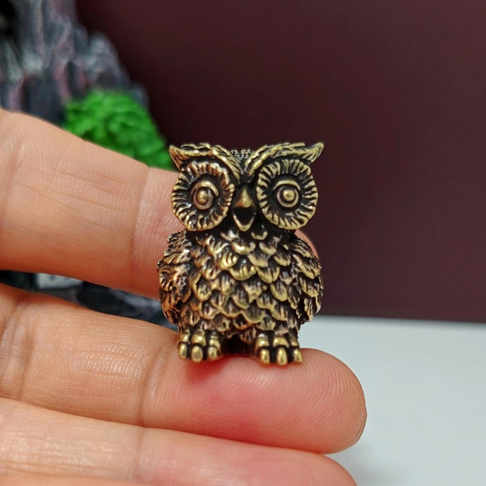 Art Deco Brass Owl Figurine