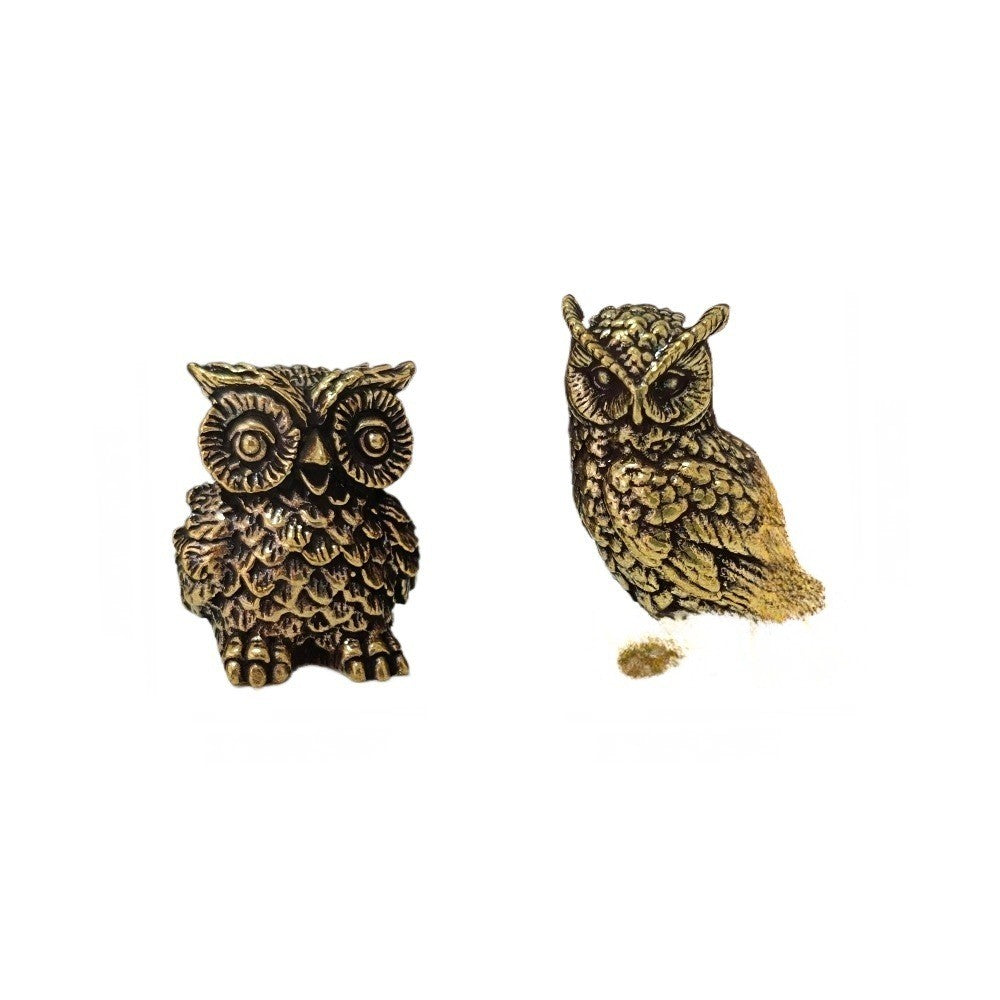 Art Deco Brass Owl Figurine