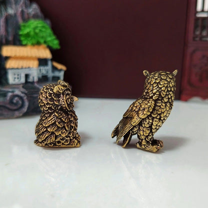 Art Deco Brass Owl Figurine