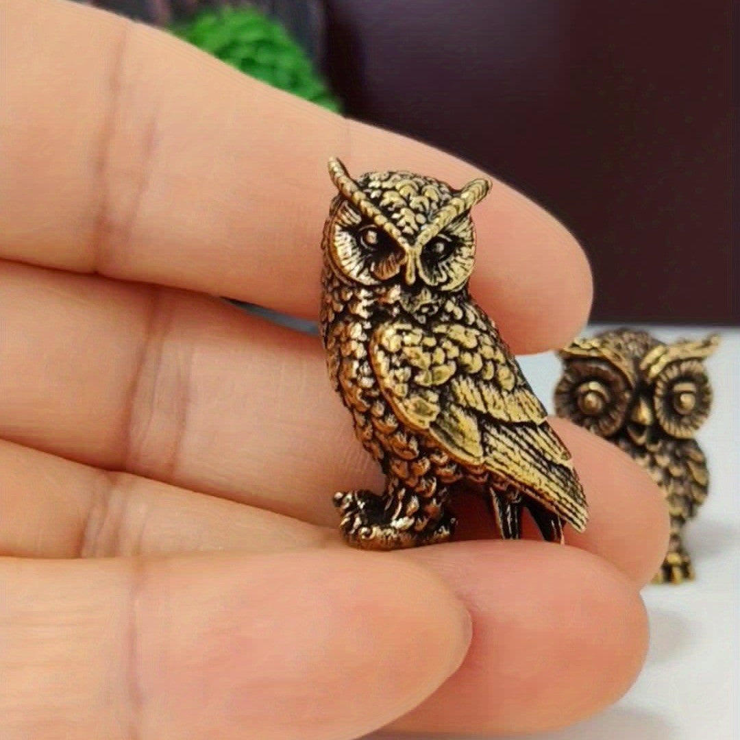 Art Deco Brass Owl Figurine