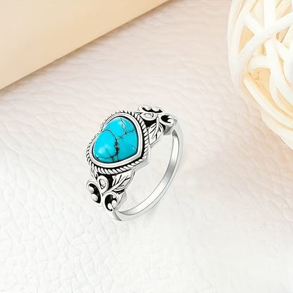 Turquoise Heart Statement Ring