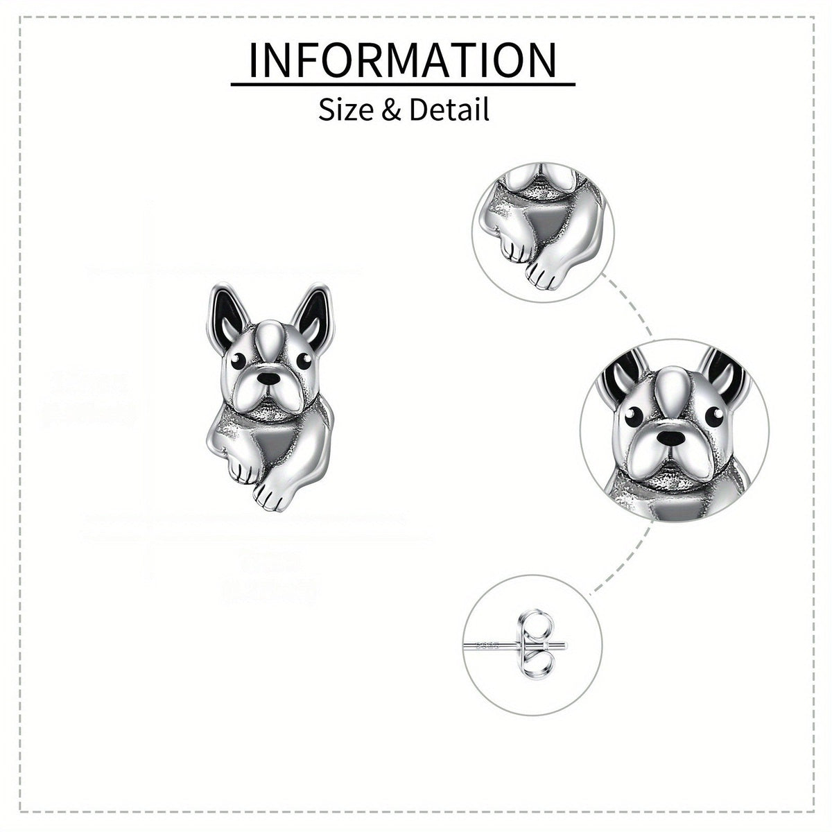 Sitting French Bulldog Stud Earrings