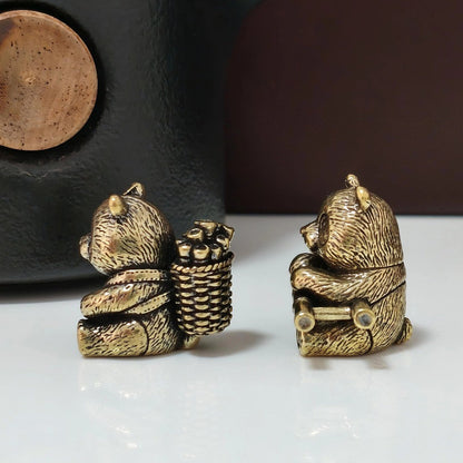Panda on Bamboo Cart Figurine