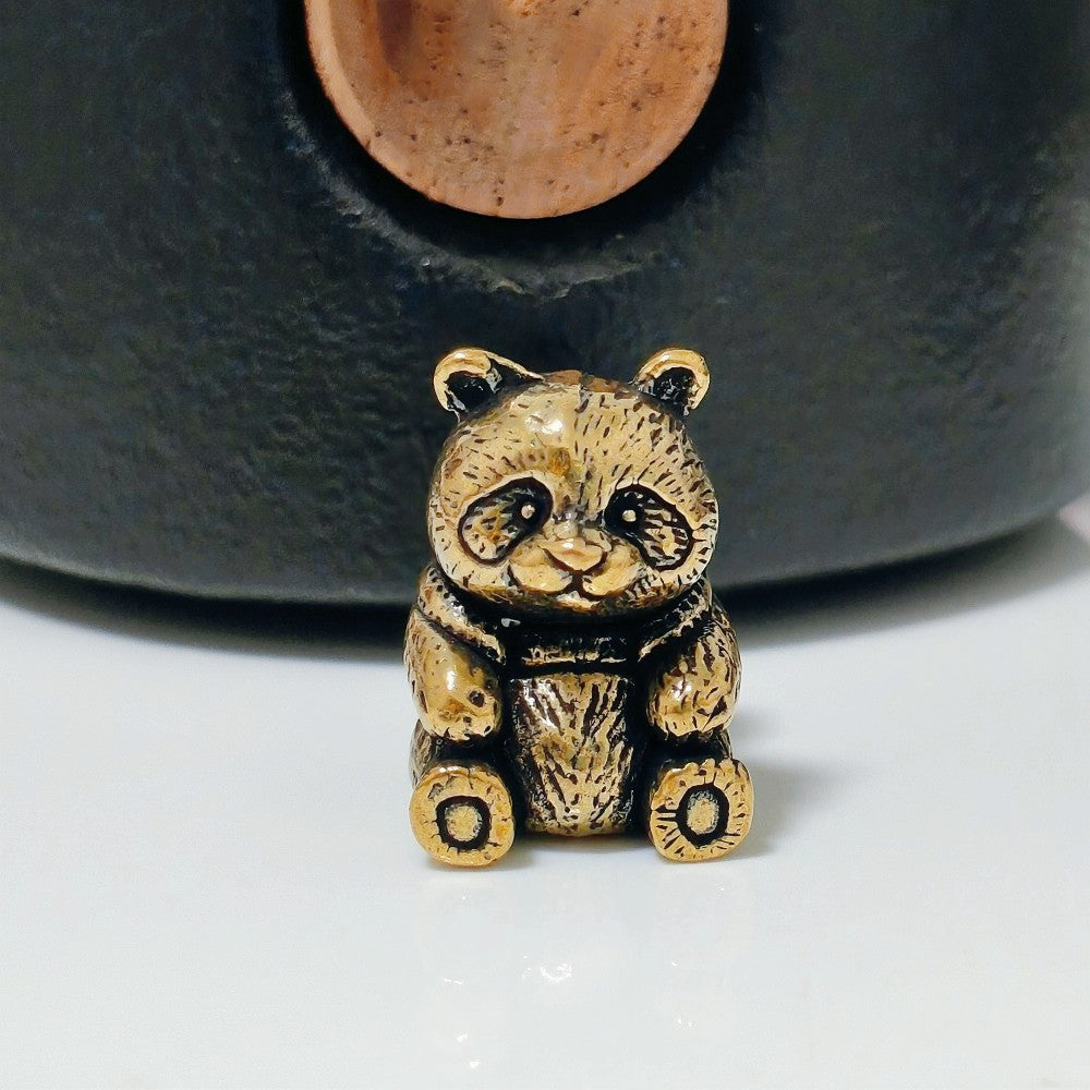 Panda on Bamboo Cart Figurine