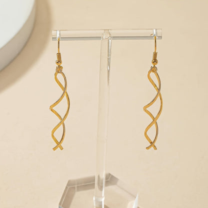 Gold-Tone Spiral Drop Earrings