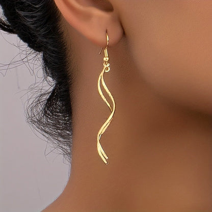 Gold-Tone Spiral Drop Earrings